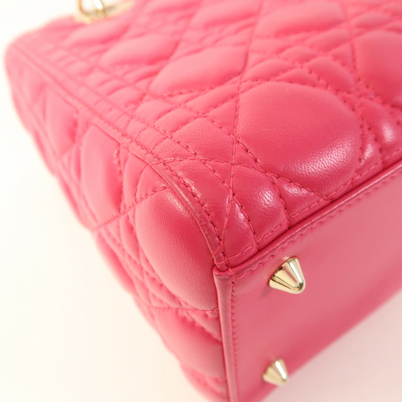 Dior 羊皮皮革Lady Dior金扣手挽肩背兩用袋-15