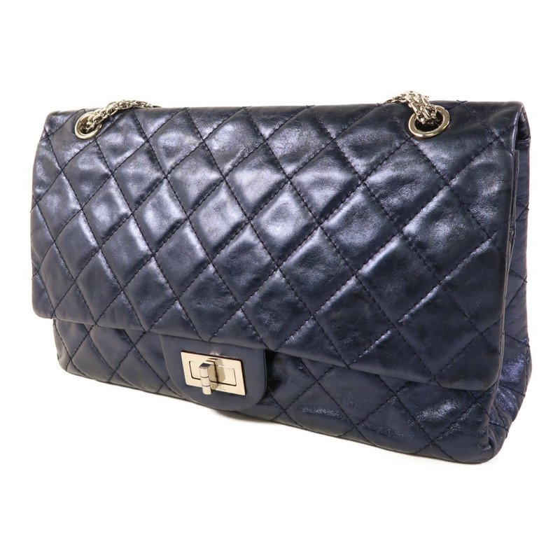 CHANEL 牛皮皮革2.55銀扣鏈帶肩背袋-2