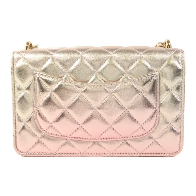 CHANEL 羊皮皮革Wallet on Chain金扣鏈帶肩背袋-1