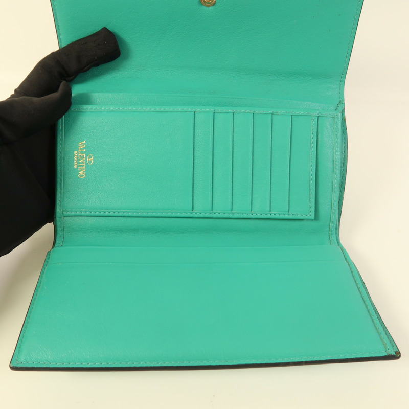 Valentino 牛皮皮革Long Wallet金扣長錢包-5