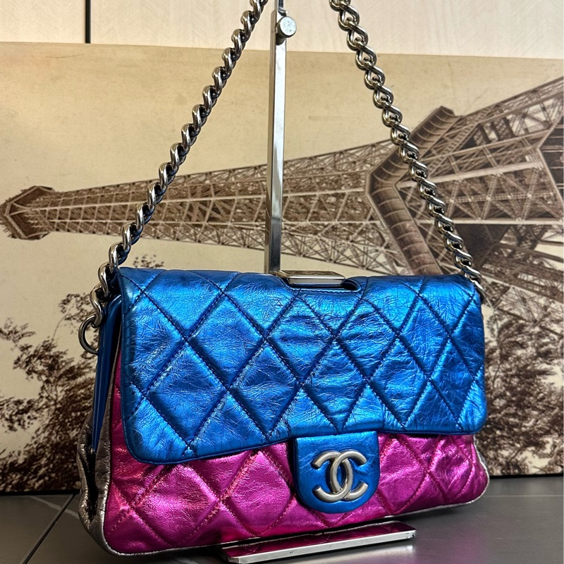 (MYMluxurybag)🔥Chanel flag bag 全皮 彩虹袋 肩背袋 party bag-0