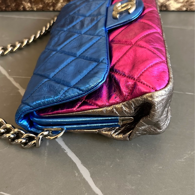 🩵Chanel flag bag 全皮 彩虹袋 肩背袋 party bag-4