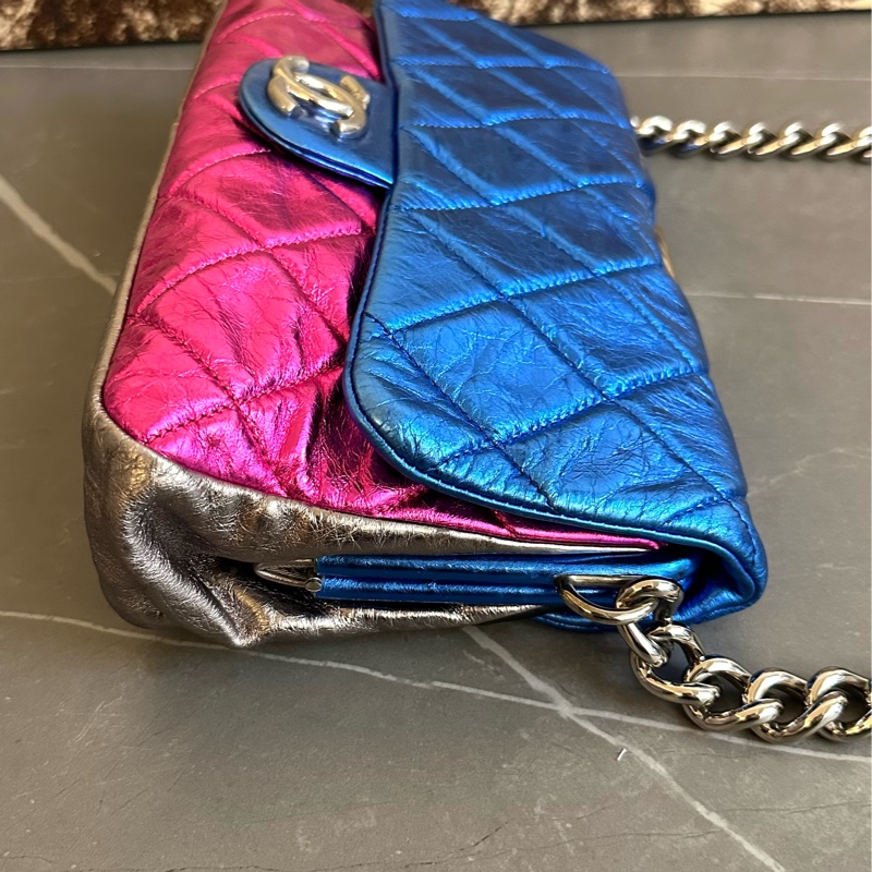 🩵Chanel flag bag 全皮 彩虹袋 肩背袋 party bag-5