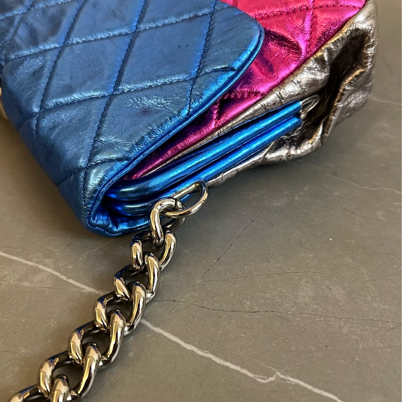 🩵Chanel flag bag 全皮 彩虹袋 肩背袋 party bag-7