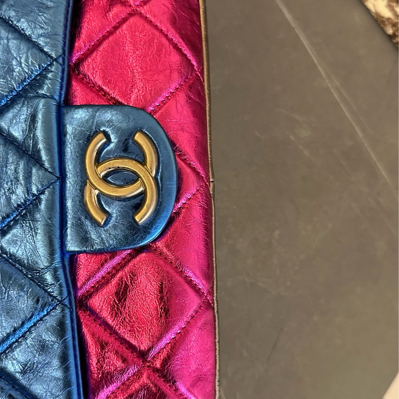 🩵Chanel flag bag 全皮 彩虹袋 肩背袋 party bag-8