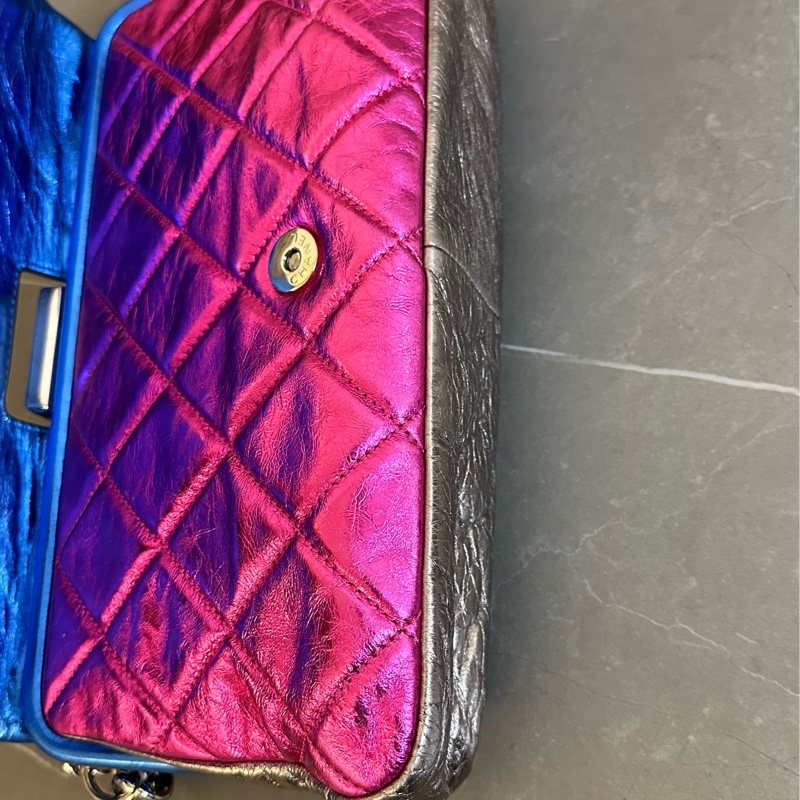 🩵Chanel flag bag 全皮 彩虹袋 肩背袋 party bag-16