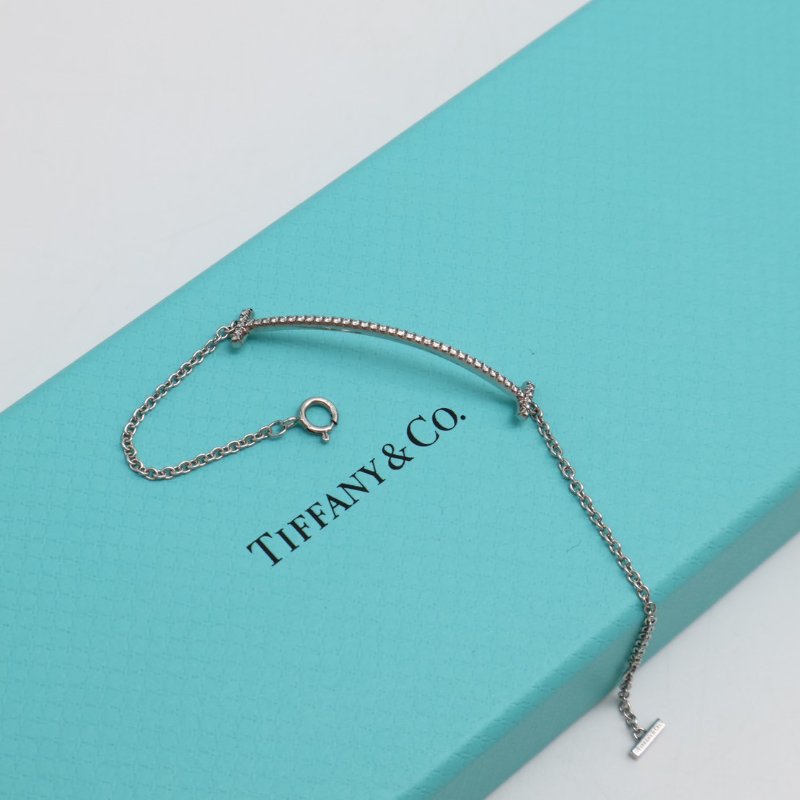 Tiffany&Co Smile18K白金手鍊 - 小號0.12 carat-3