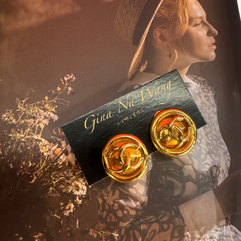 Chanel vintage 原logo耳夾/古董藏家收藏/王吉娜古董精品-0