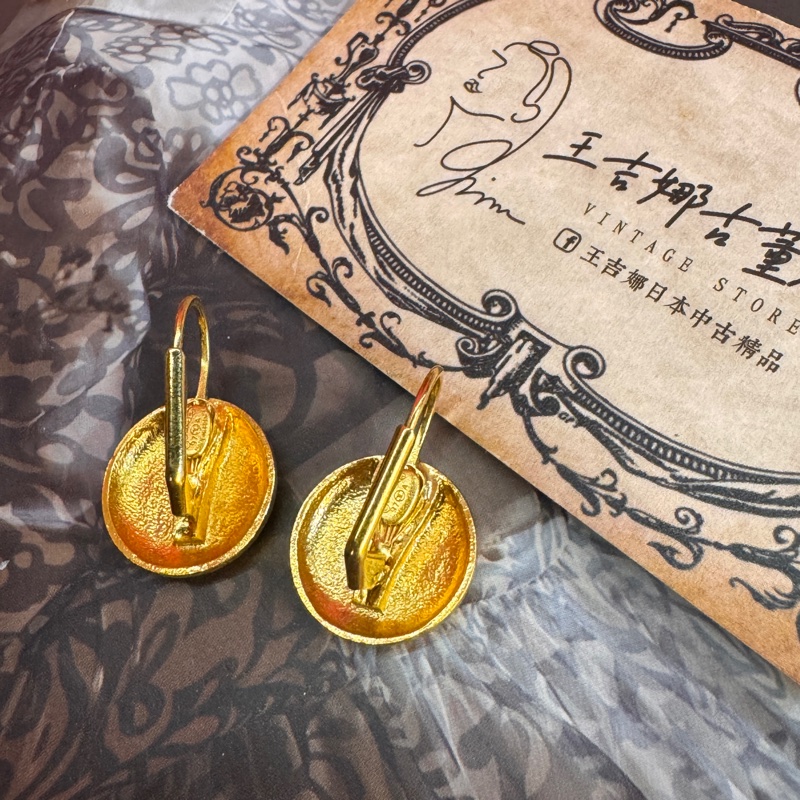 Chanel vintage 原黑logo耳環/古董藏家收藏/王吉娜古董精品-5