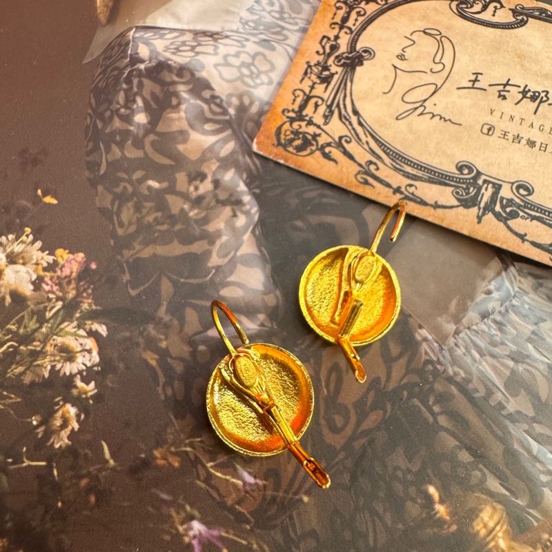 Chanel vintage 原黑logo耳環/古董藏家收藏/王吉娜古董精品-6