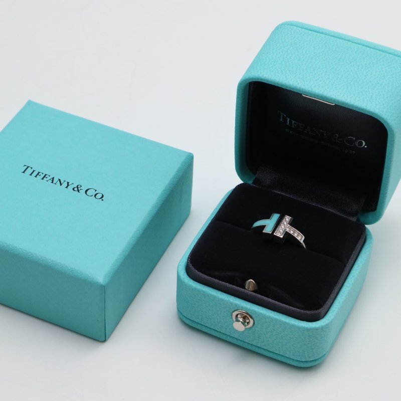 Tiffany&Co Wire 鑽石及綠松石線圈戒指 - 0.07carat-0