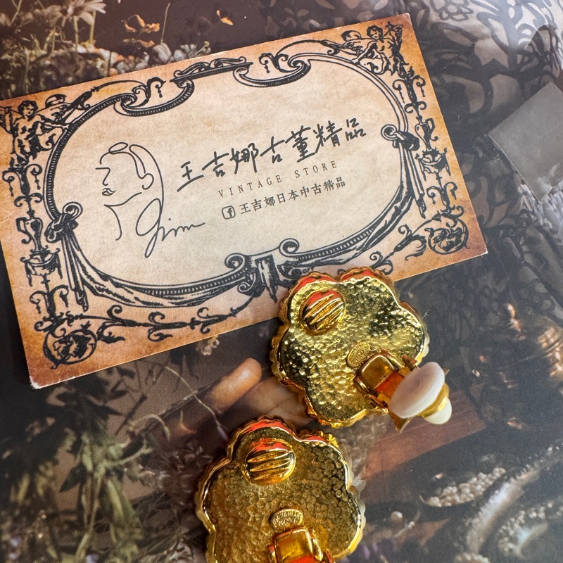 Chanel vintage 花型耳夾/古董藏家收藏/王吉娜古董精品-4