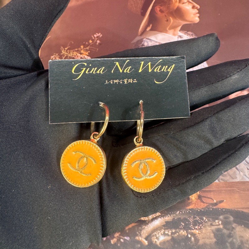 Chanel vintage 圓耳環/耳針/古董藏家收藏/王吉娜古董精品-0