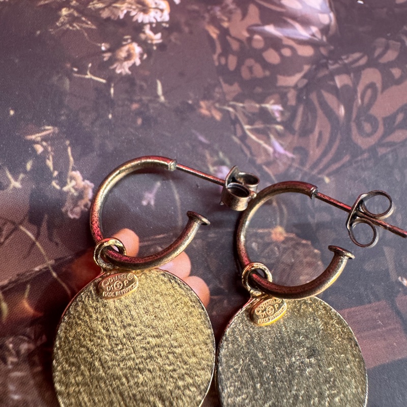 Chanel vintage 圓耳環/耳針/古董藏家收藏/王吉娜古董精品-4