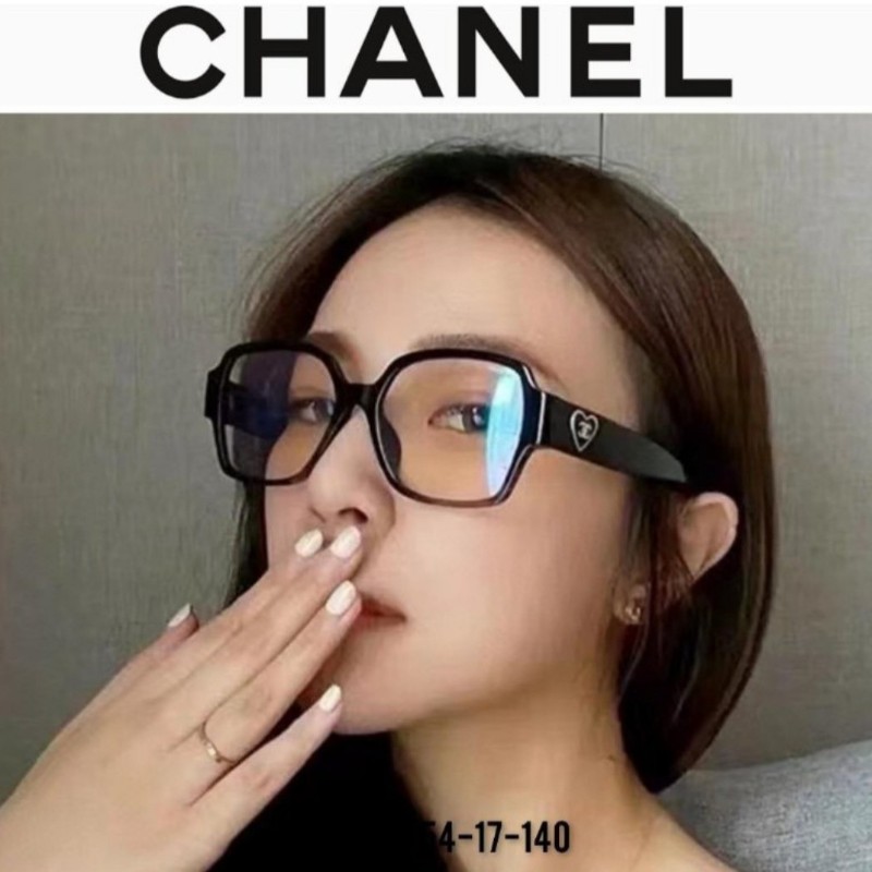 Chanel 光學眼鏡 黑框 粗鏡腳 愛心LOGO-0