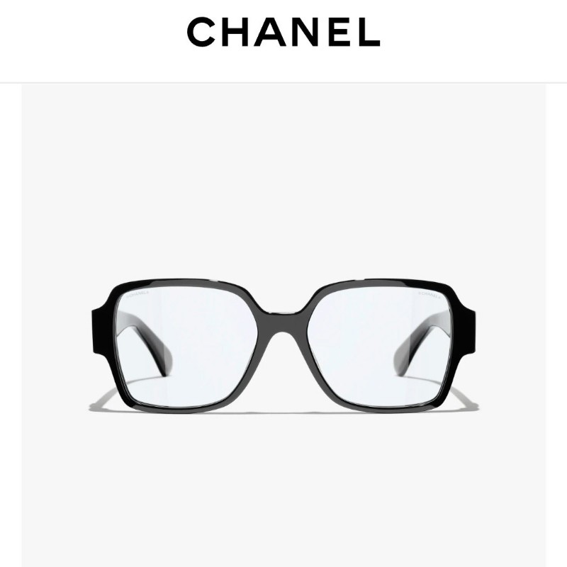 Chanel 光學眼鏡 黑框 粗鏡腳 愛心LOGO-2