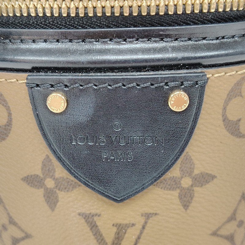 LV Cannes 焦糖色 老花 塗層帆布拼牛皮 小號 發財桶(缺肩帶)-4