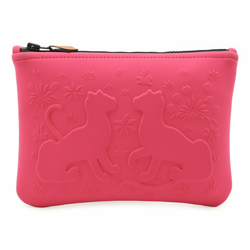HERMES Neoban Leopard PM Pouch 多口袋聚醯胺彈性纖維粉紅色-0