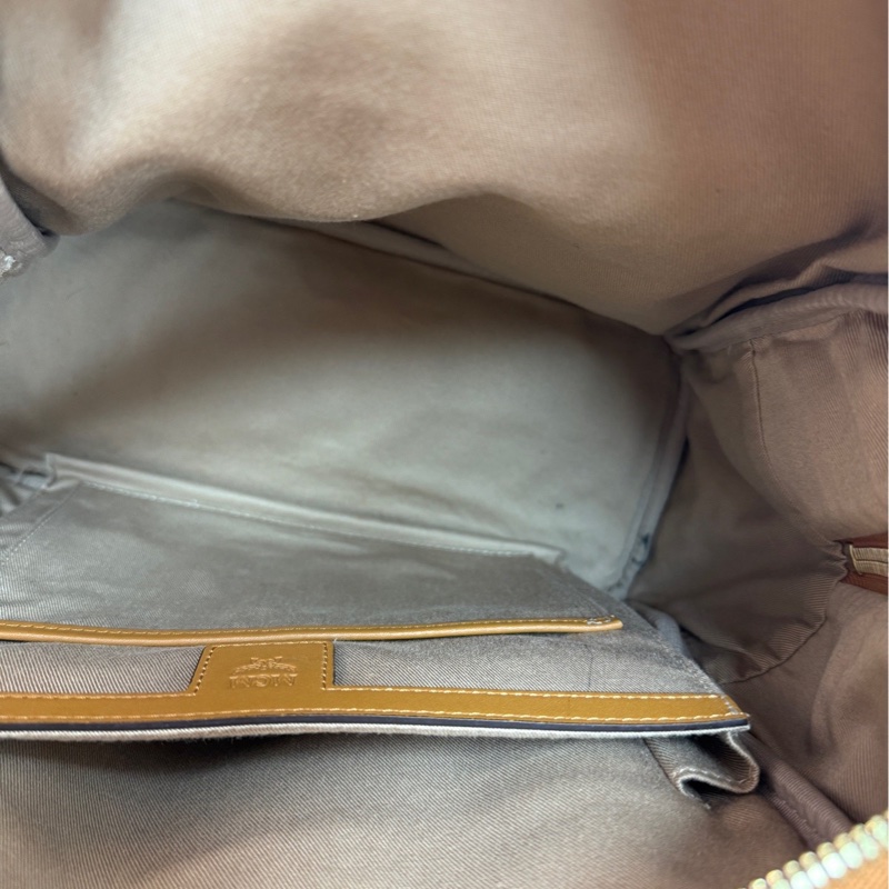 98新MCM Stark Visetos 老花滿印 經典雙側鉚釘 塗層帆布 背包雙肩包-8