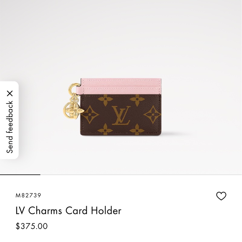 LOUIS VUITTON Monogram Charms Card Holder金扣卡片套 啡色/粉紅色-4