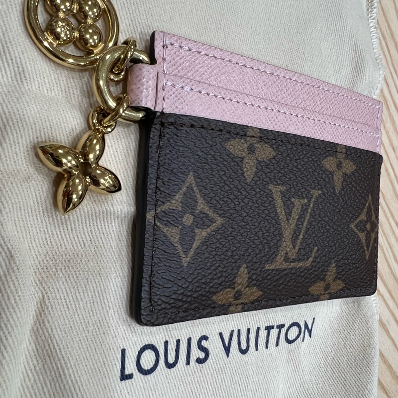 LOUIS VUITTON Monogram Charms Card Holder金扣卡片套 啡色/粉紅色-8