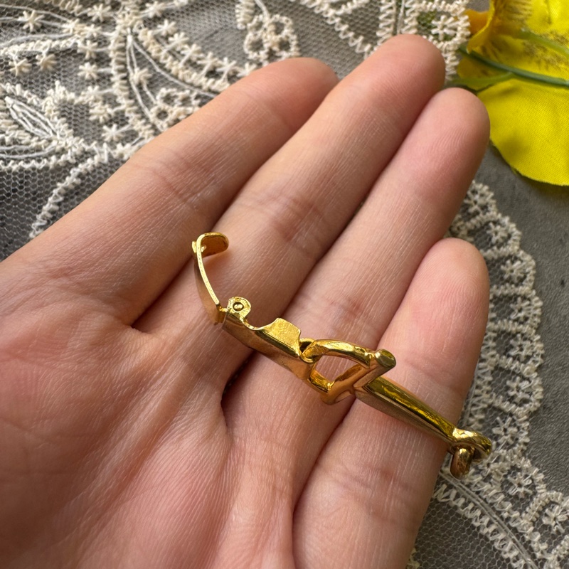 中古罕有 Celine 手鍊 鍍金屬 馬銜扣手鍊-15