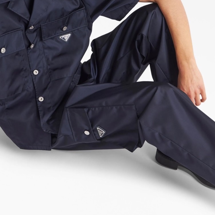 Prada 尼龍 三角標 logo 長褲-0