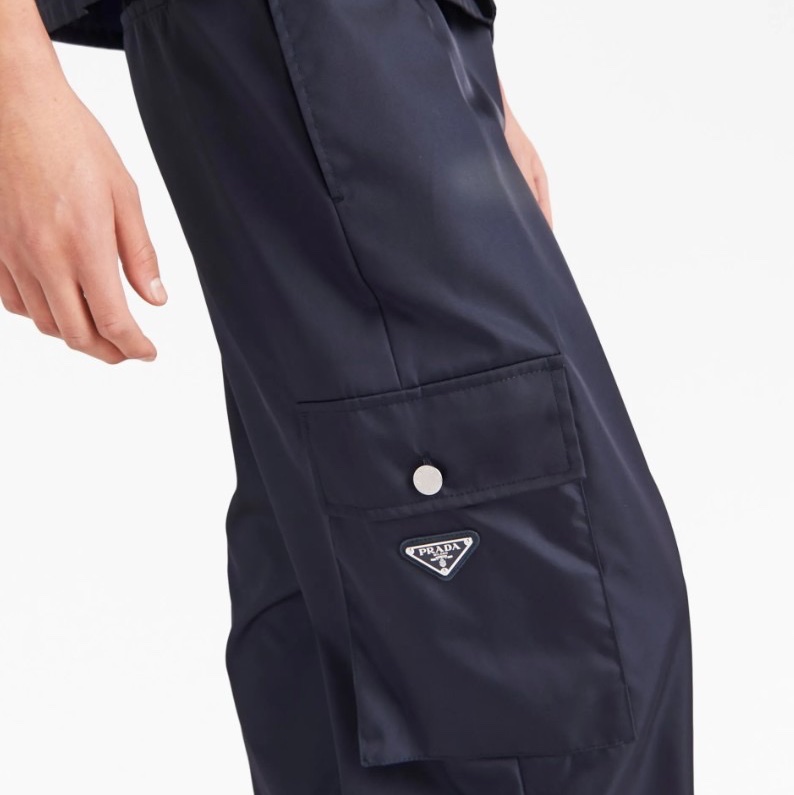 Prada 尼龍 三角標 logo 長褲-3