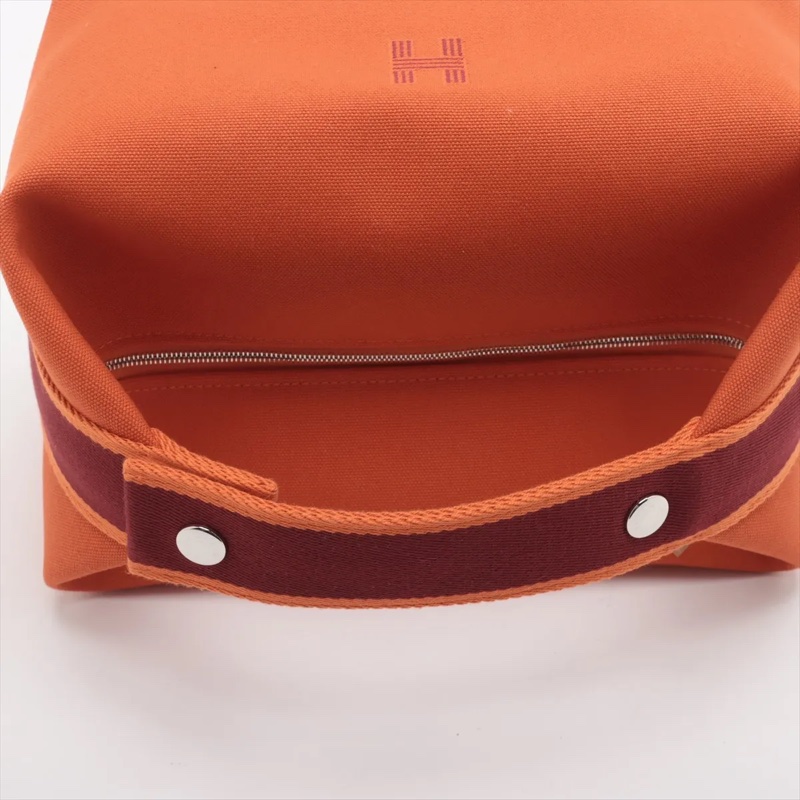 Hermes Brid A Black GM canvas Orange Silver 愛馬仕飯盒包-4