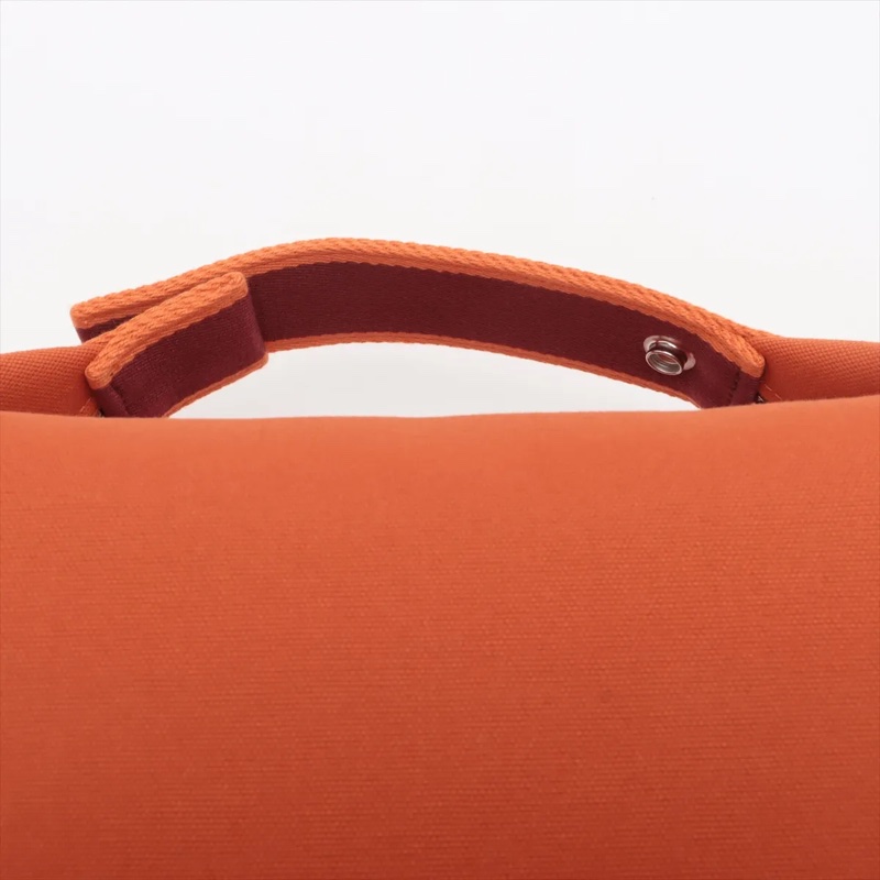 Hermes Brid A Black GM canvas Orange Silver 愛馬仕飯盒包-5