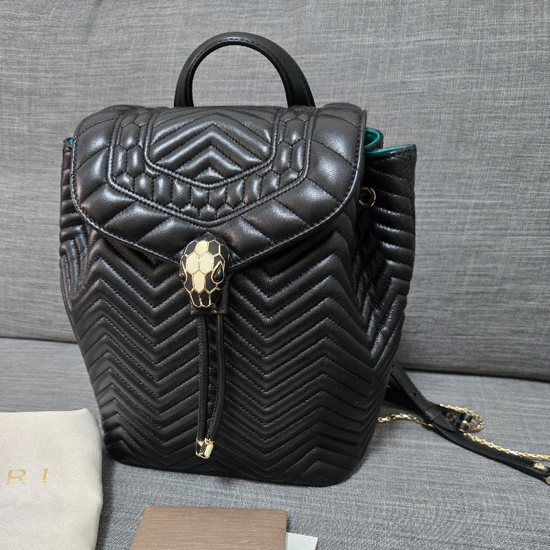 寶格麗 蛇頭後背包BVLGARI SERPENTI FOREVER肩背包 後背包 黑色-7