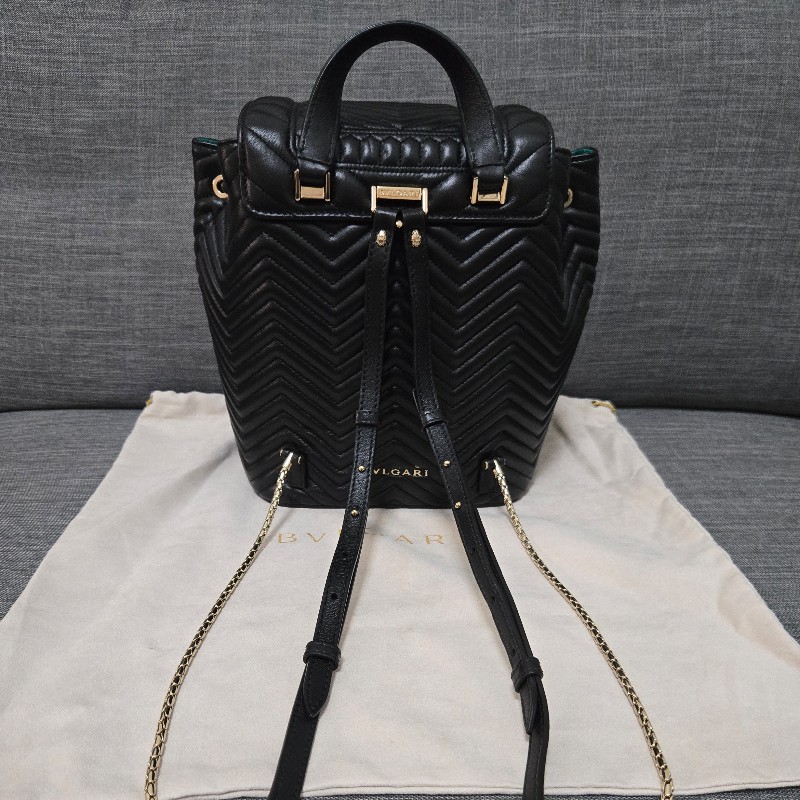 寶格麗 蛇頭後背包BVLGARI SERPENTI FOREVER肩背包 後背包 黑色-13