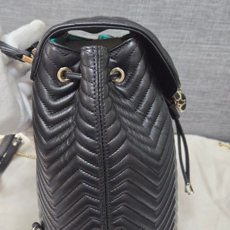 寶格麗 蛇頭後背包BVLGARI SERPENTI FOREVER肩背包 後背包 黑色-16