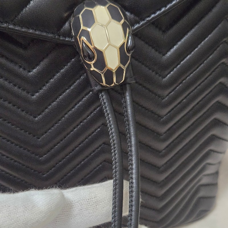 寶格麗 蛇頭後背包BVLGARI SERPENTI FOREVER肩背包 後背包 黑色-34