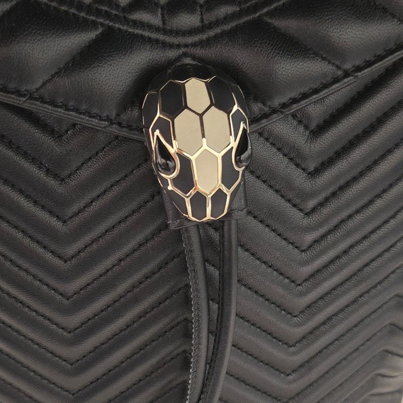 寶格麗 蛇頭後背包BVLGARI SERPENTI FOREVER肩背包 後背包 黑色-35