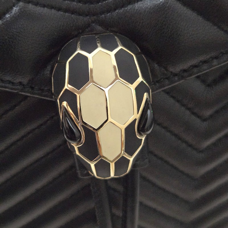 寶格麗 蛇頭後背包BVLGARI SERPENTI FOREVER肩背包 後背包 黑色-36