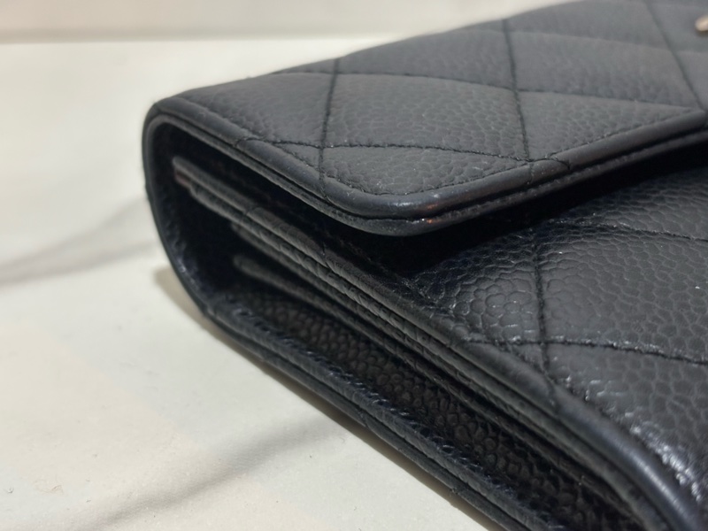 Chanel 金 LOGO 平扣長夾-4