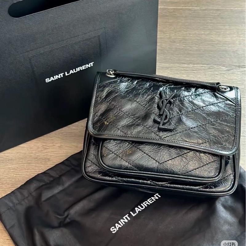 Ysl Niki baby 黑銀小號 #d扣新款 #99新閒置 #配件齊🉑送禮-0