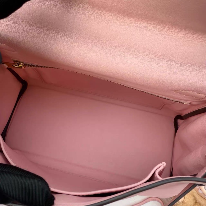 愛馬仕Kelly25櫻花粉金扣 T刻 附件：鎖.鑰匙.塵袋-1