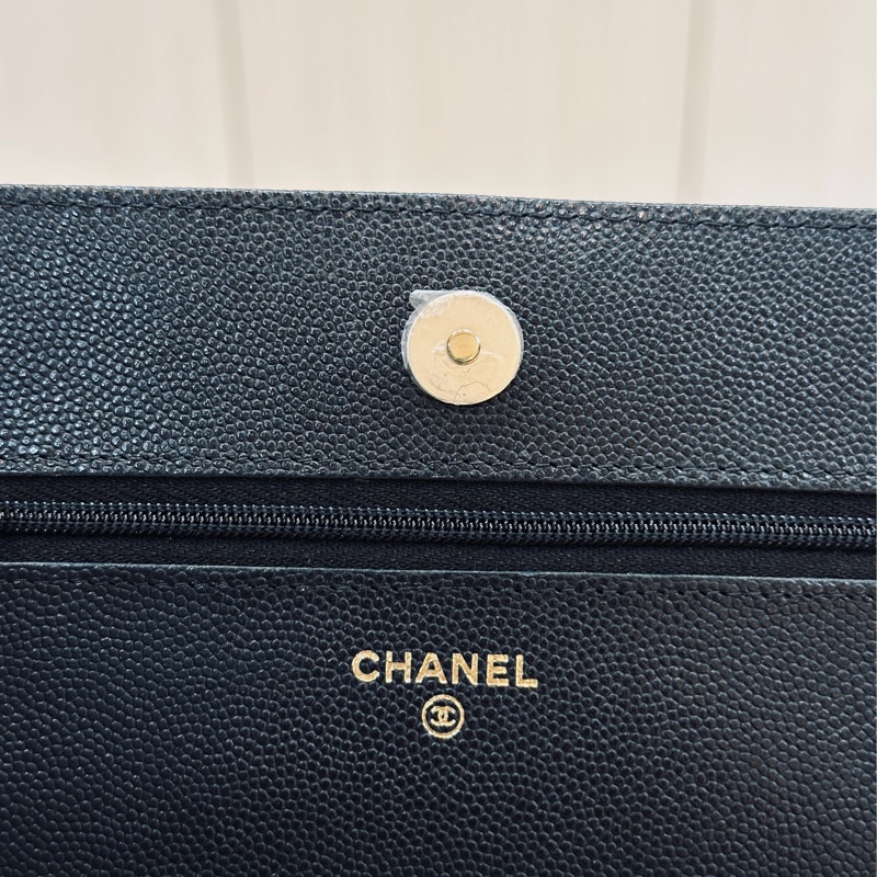 Chanel 24s woc黑金荔枝牛皮鏈袋斜挎包 #近新帶膜 #🉑送禮配件齊全-16