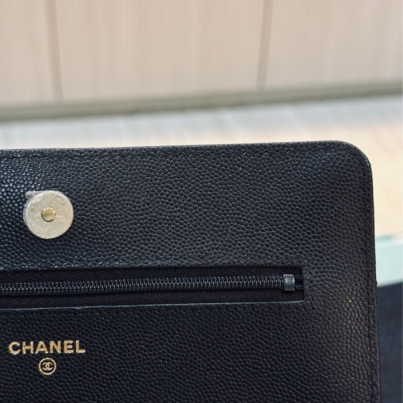 Chanel 24s woc黑金荔枝牛皮鏈袋斜挎包 #近新帶膜 #🉑送禮配件齊全-18