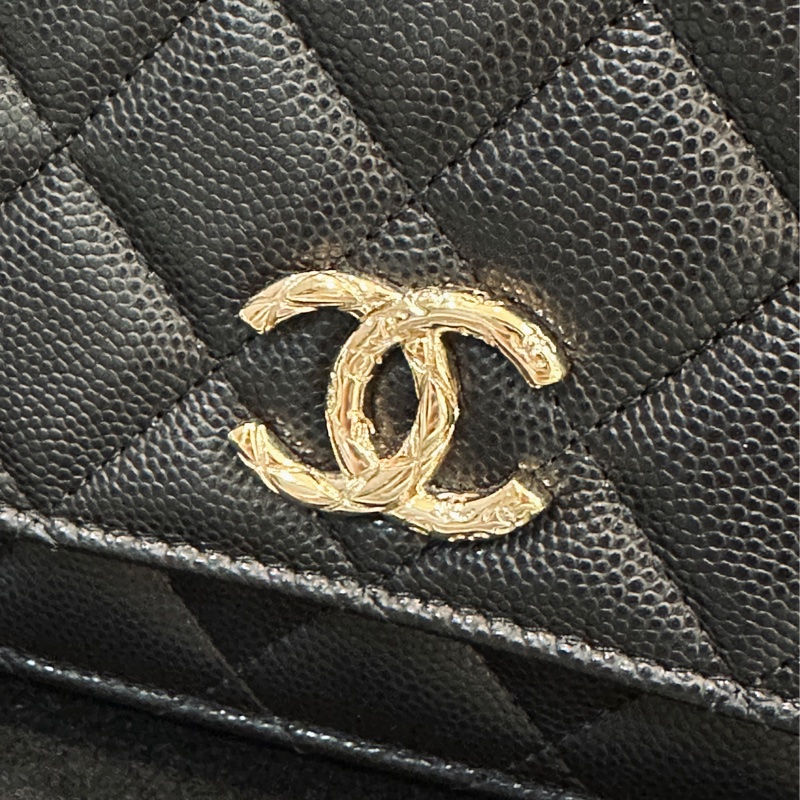 Chanel 24s woc黑金荔枝牛皮鏈袋斜挎包 #近新帶膜 #🉑送禮配件齊全-28
