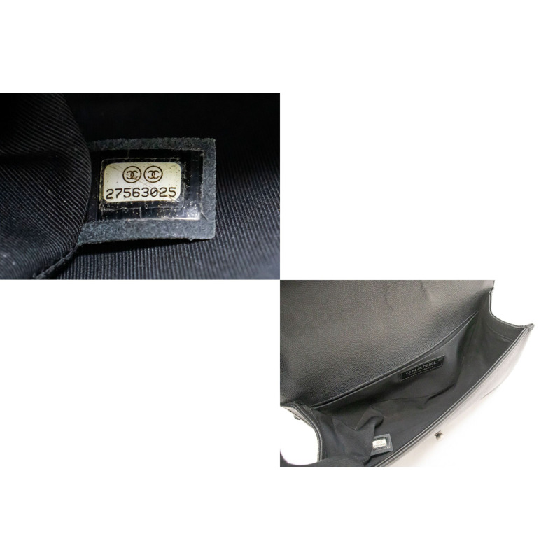 【日本直送】CHANEL Boy 粒面小牛皮鏈條單肩包 黑色絎縫翻蓋-8