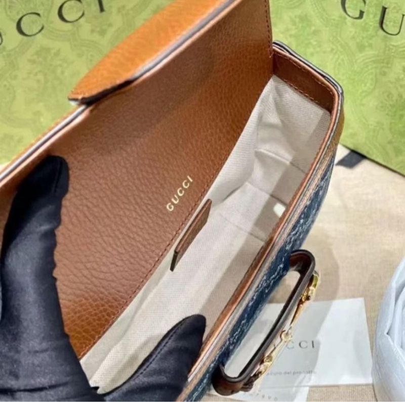 全新全套Gucci 1955馬鞍MINI 藍色丹寧牛仔-3