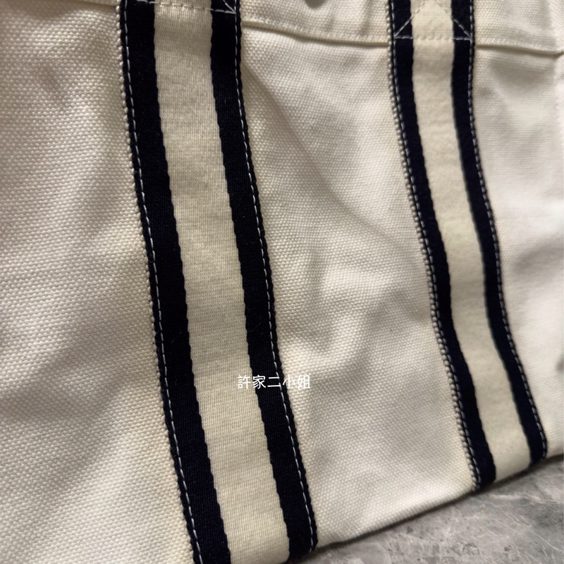 Hermes 二手閒置 米白/黑 帆布包-2