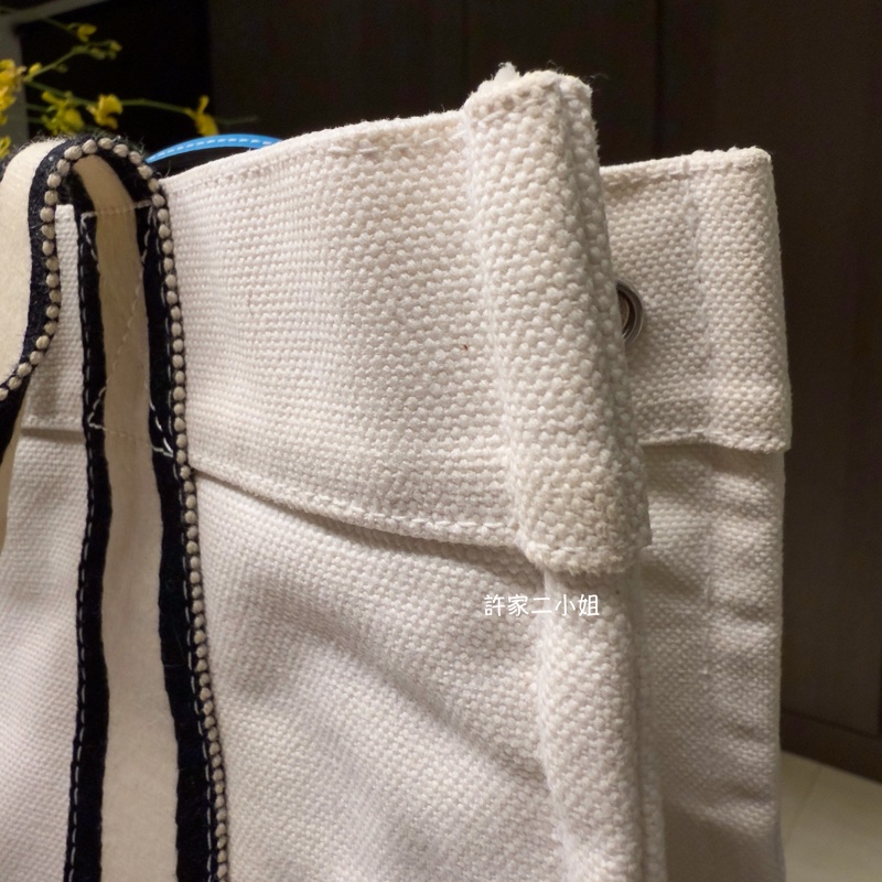 Hermes 二手閒置 米白/黑 帆布包-15