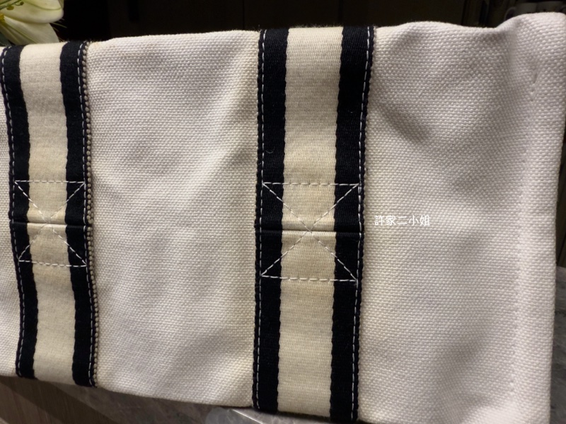 Hermes 二手閒置 米白/黑 帆布包-18