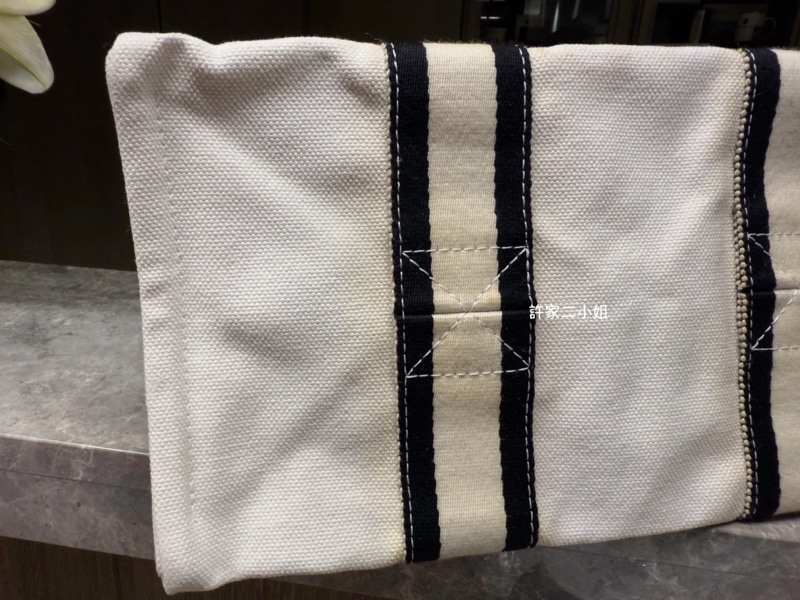 Hermes 二手閒置 米白/黑 帆布包-19