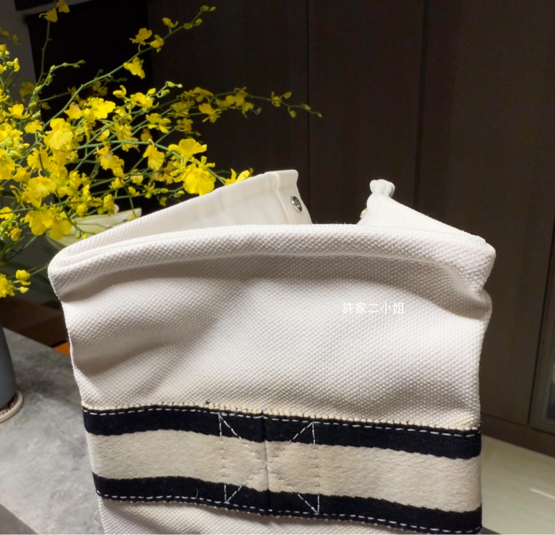 Hermes 二手閒置 米白/黑 帆布包-20