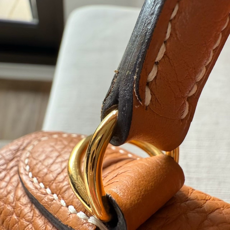 經典溫柔HERMES Kelly 28 金棕金肩背斜背包-19